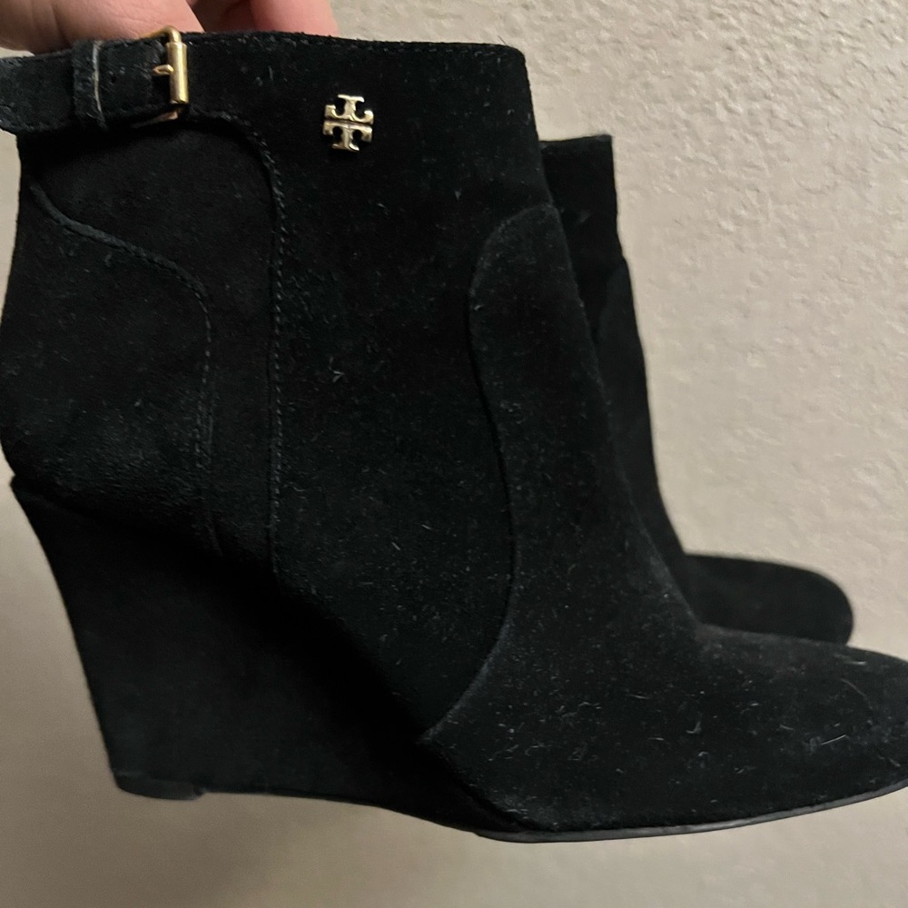 Tory Burch wedge black ankle boots